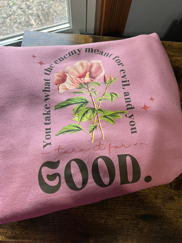 Turn It For Good - Mauve Bella Canvas Crew Medium