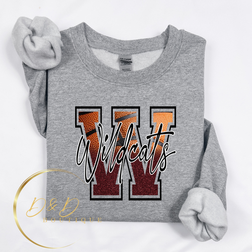 Wildcats Basketball (faux glitter)