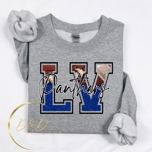 LV Panthers Football (faux glitter)