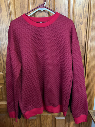 Maroon Quilted Pullover - Large