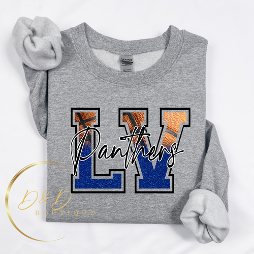 LV Panthers Basketball (faux glitter)