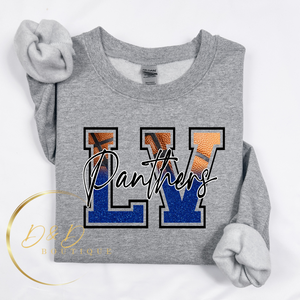 LV Panthers Basketball (faux glitter)