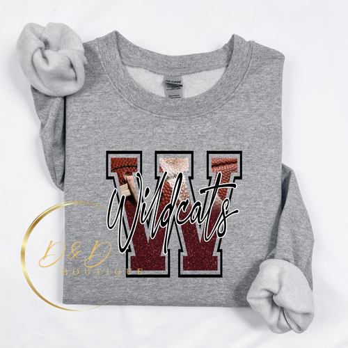 Wildcats Football (faux glitter)