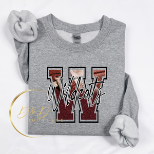 Wildcats Football (faux glitter)