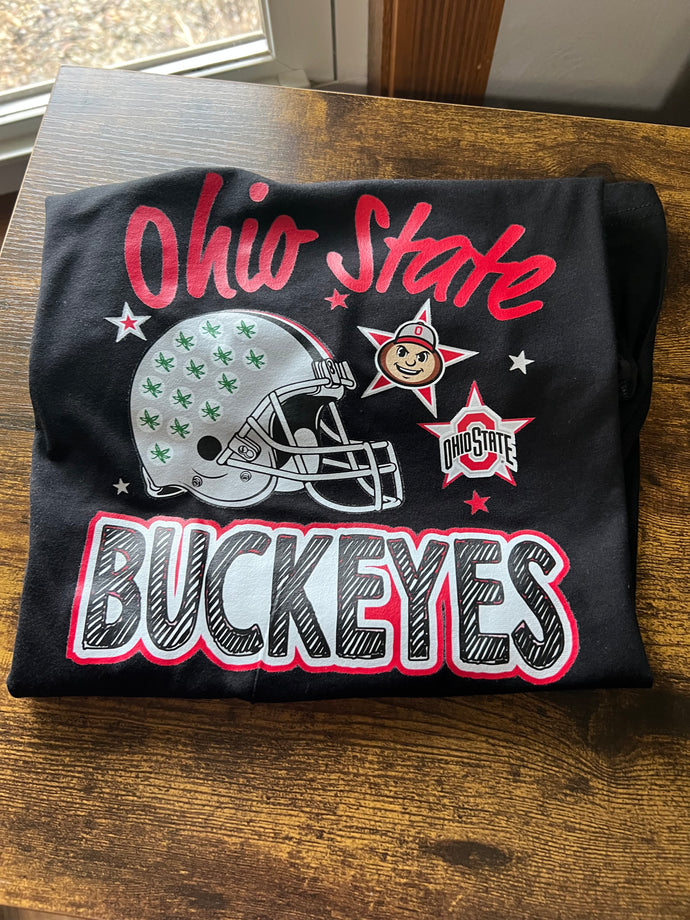 Ohio State w/ Stars Small Black Tee