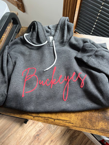 Buckeyes Cursive Puff Design
