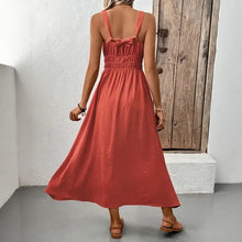 Sleeveless Halter Textured Pleated Casual Dress