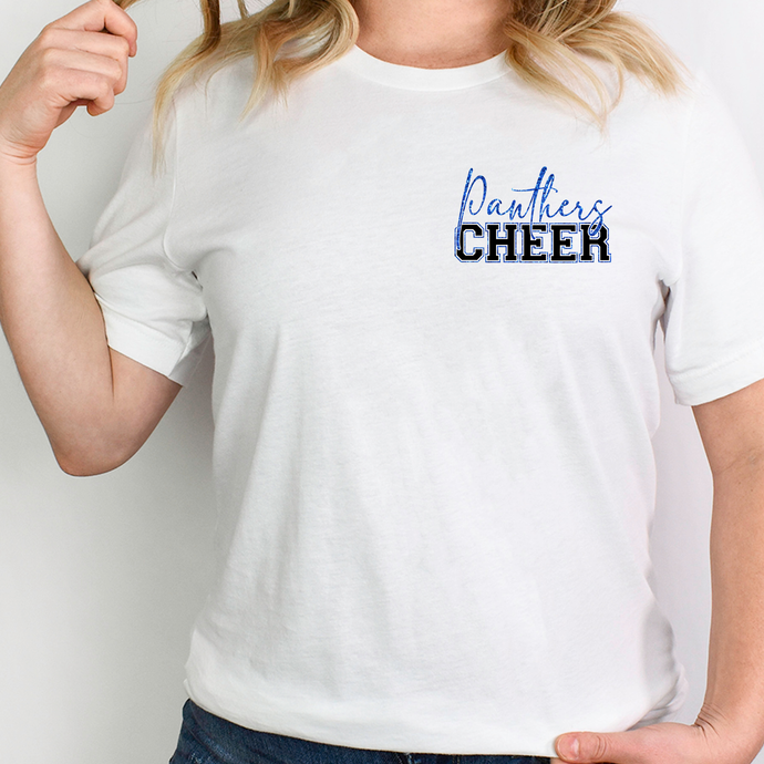 Glittery Panthers Cheer (front & back- faux glitter)