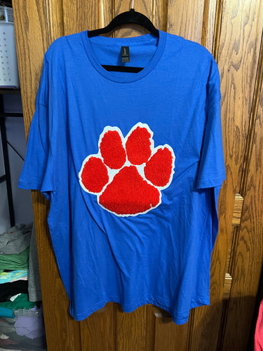 Red Paw / Royal Blue Tee 3X