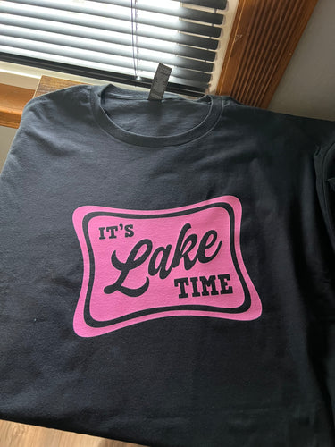 It's Lake Time - Black Small Tee
