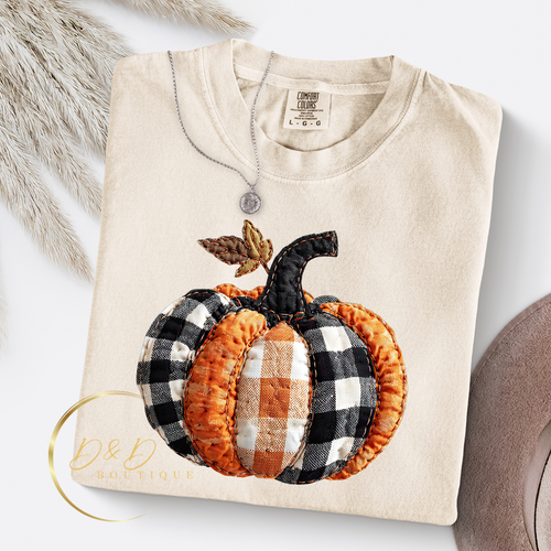 Plaid Pumpkin (Faux Needlework/Patch/Yarn)