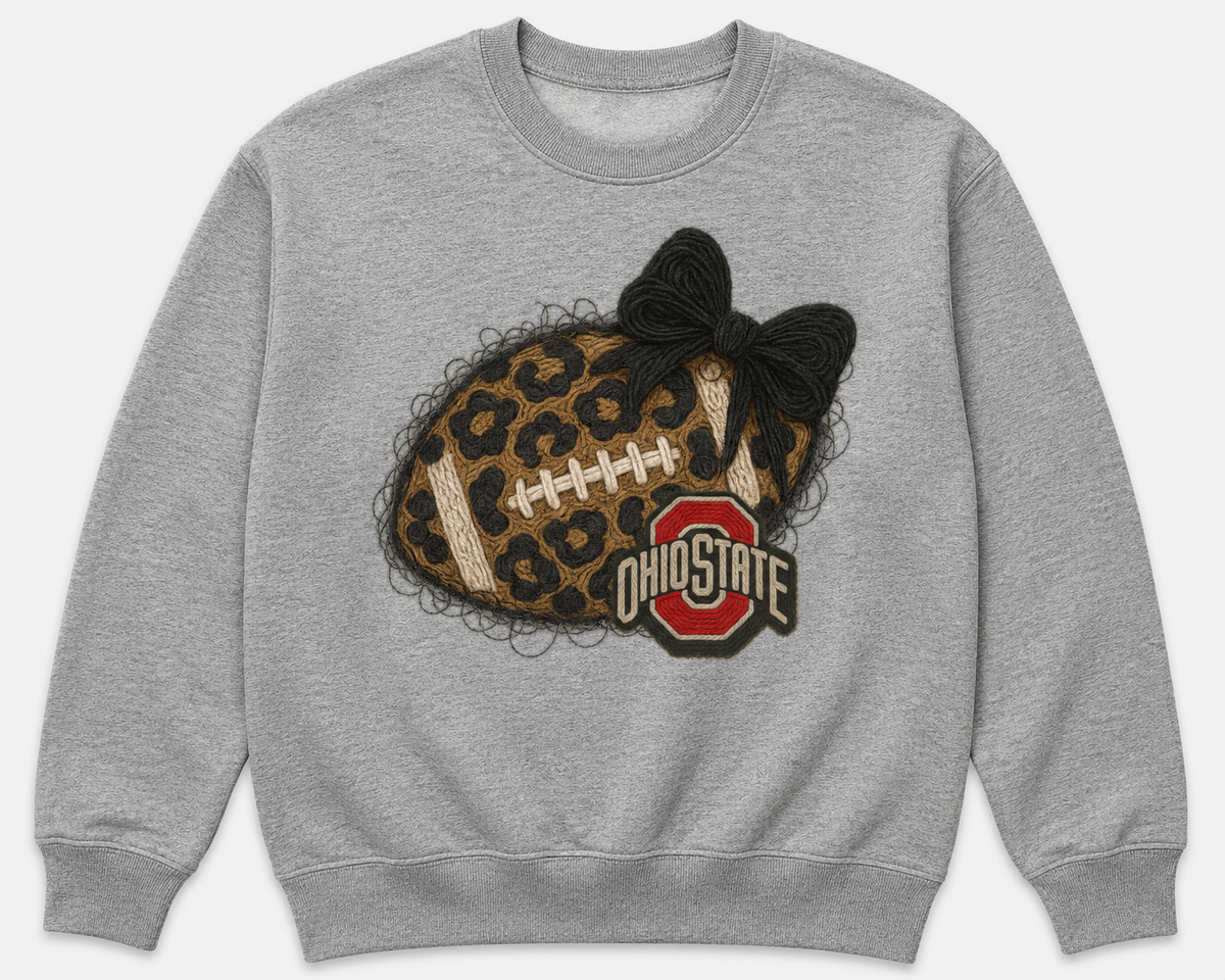 Ohio Leopard Football with Bow ** Hot Deal! **