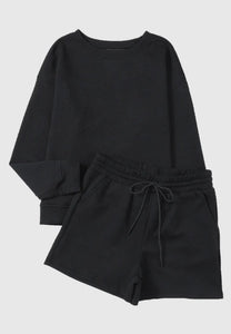 Textured Long Sleeve & Short Set