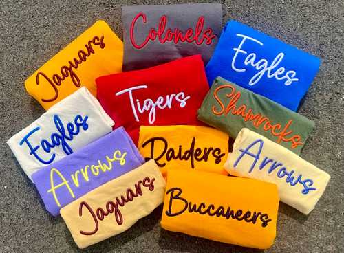 Cursive Mascot Puff - Crewneck Pullovers
