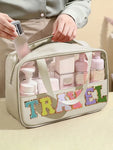 Travel Chenille Letter Clear Pvc Makeup Bag
